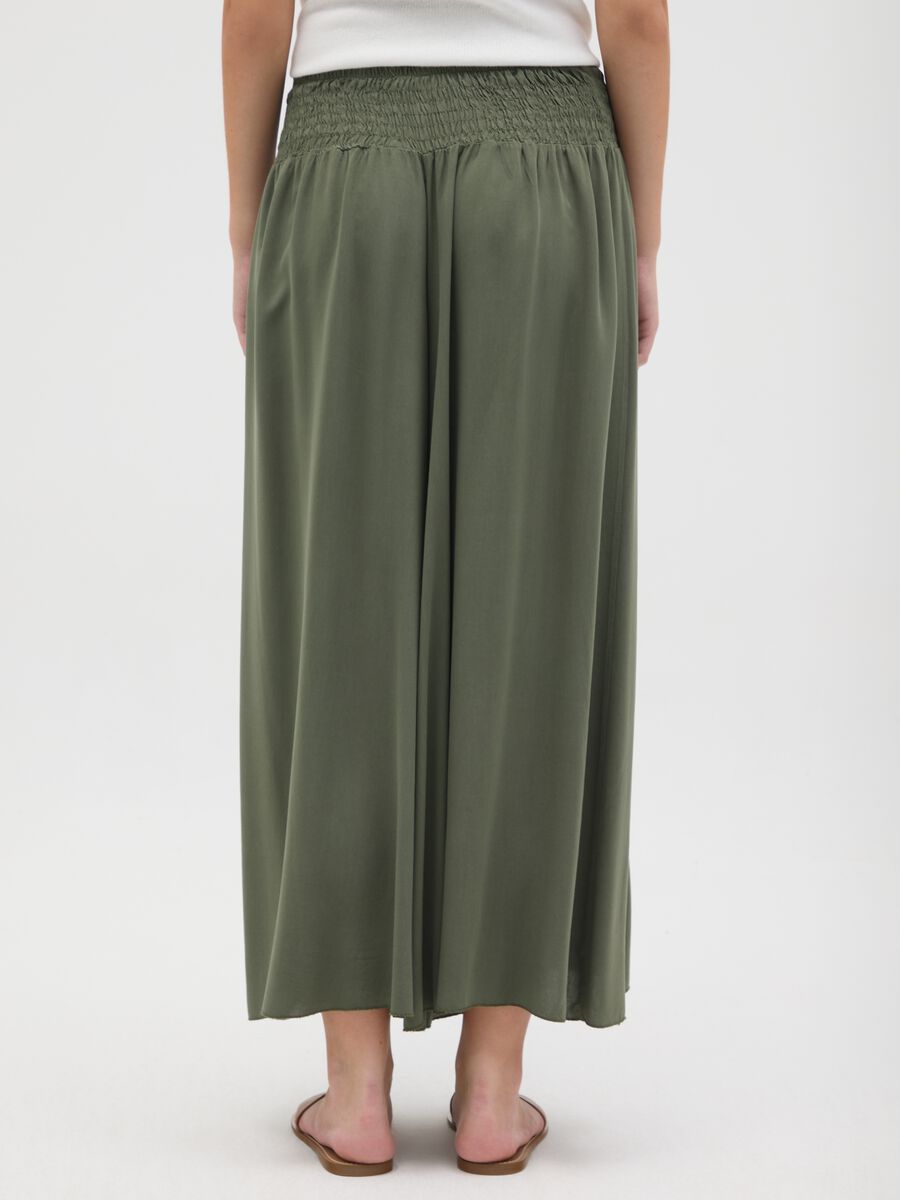 Women's green pure viscose trousers, regular fit_2