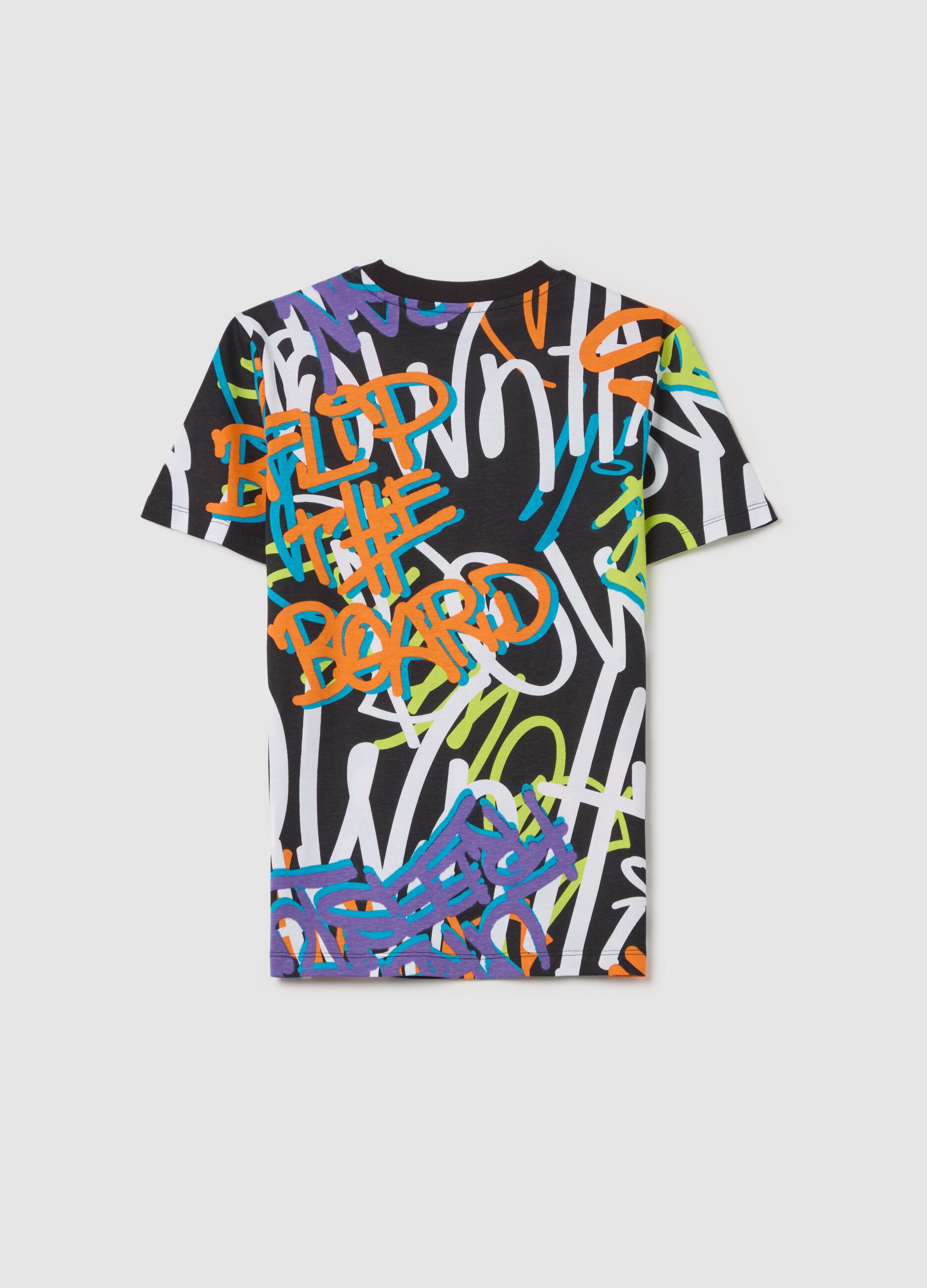 Cotton T-shirt with graffiti print