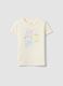 Beige regular fit pure cotton t-shirt with print for girls_0