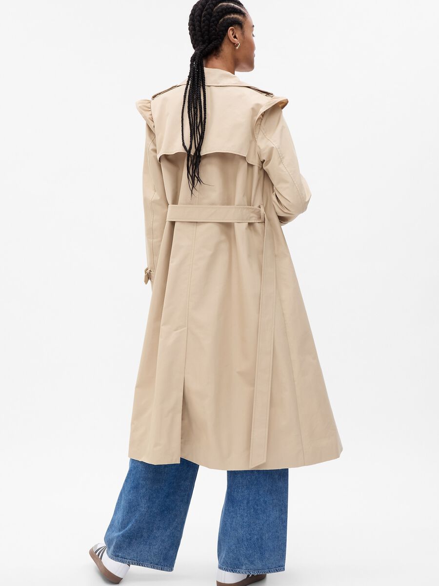 LoveShackFancy double-breasted trench coat with flounce_2