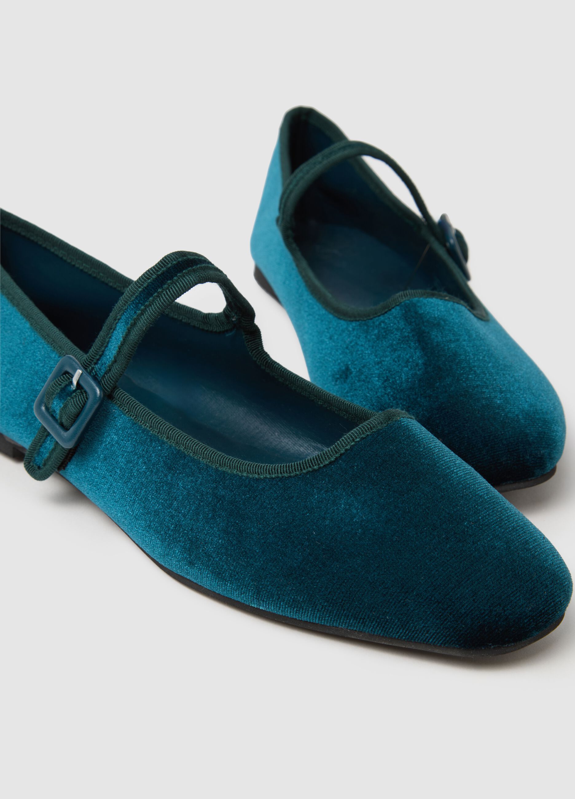 Scarpe ballerina in velluto multicolor