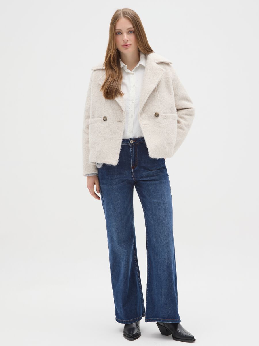 Giacca doppiopetto beige regular fit con bottoni_1