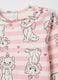 White and pink striped pure cotton baby pyjamas with Disney print_2