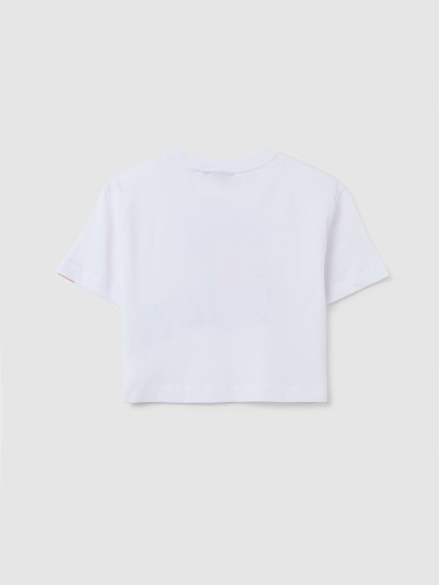 T-shirt da ragazze in puro cotone bianca regular fit con stampa New York Nnicks_1