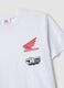 White pure cotton regular fit T-shirt with Honda print_5