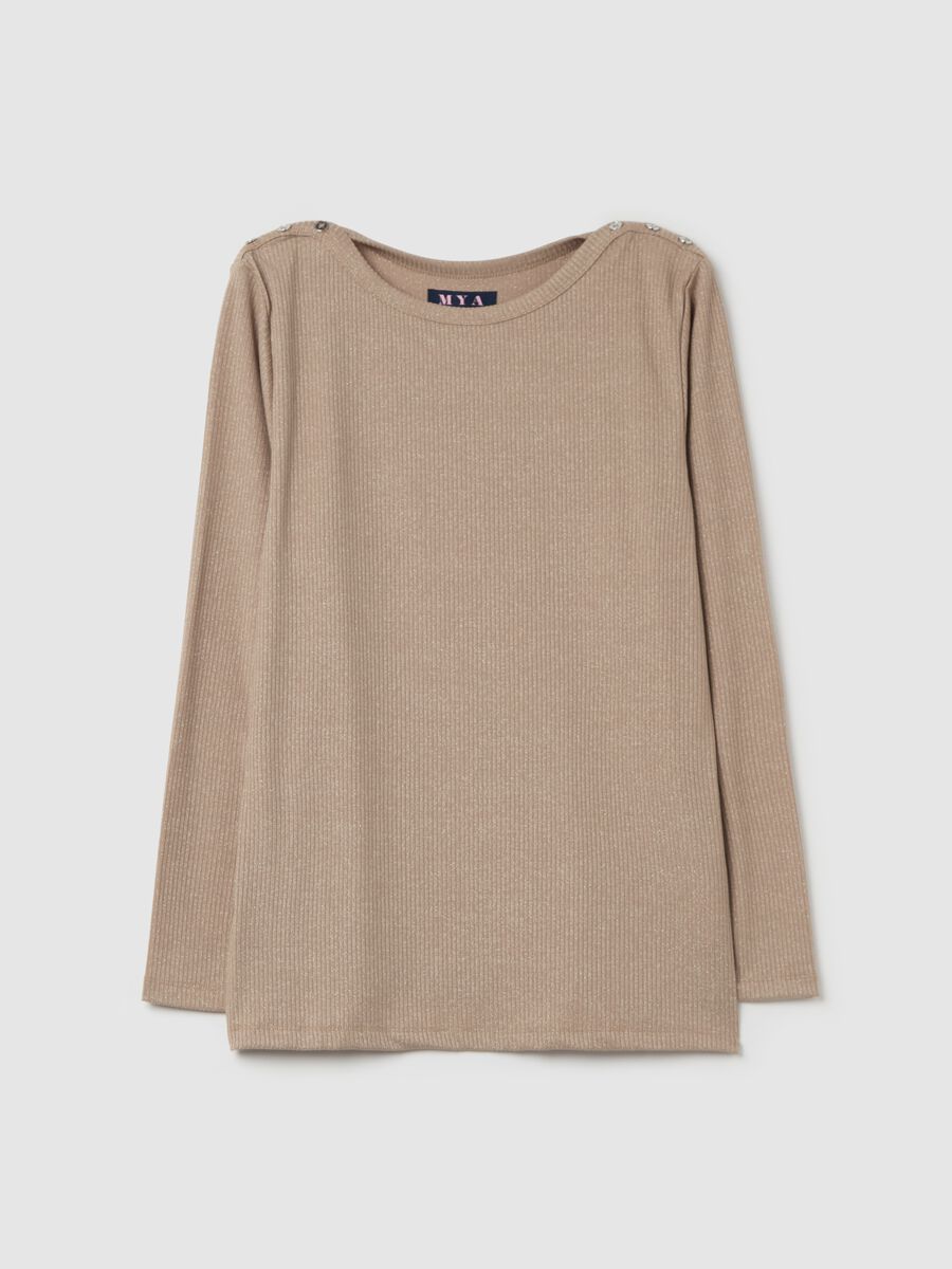 Curvy ribbed T-shirt in lurex_4