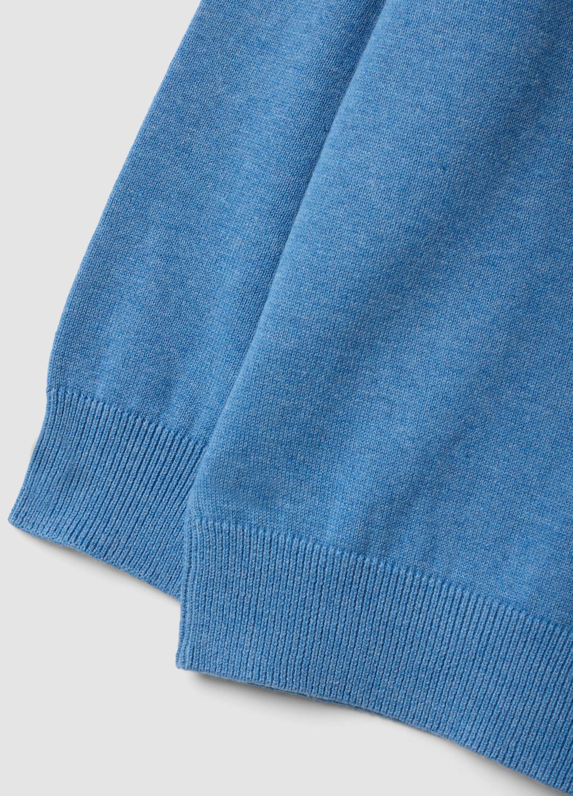 Blue pure cotton oversized crew-neck jumper for boys