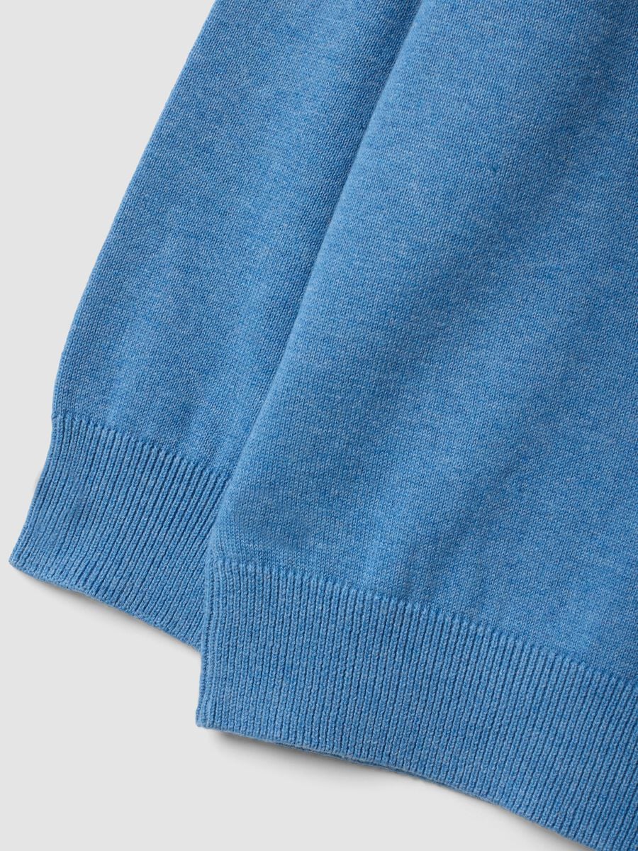 Maglia azzurra in puro cotone a girocollo over fit per bambino_3