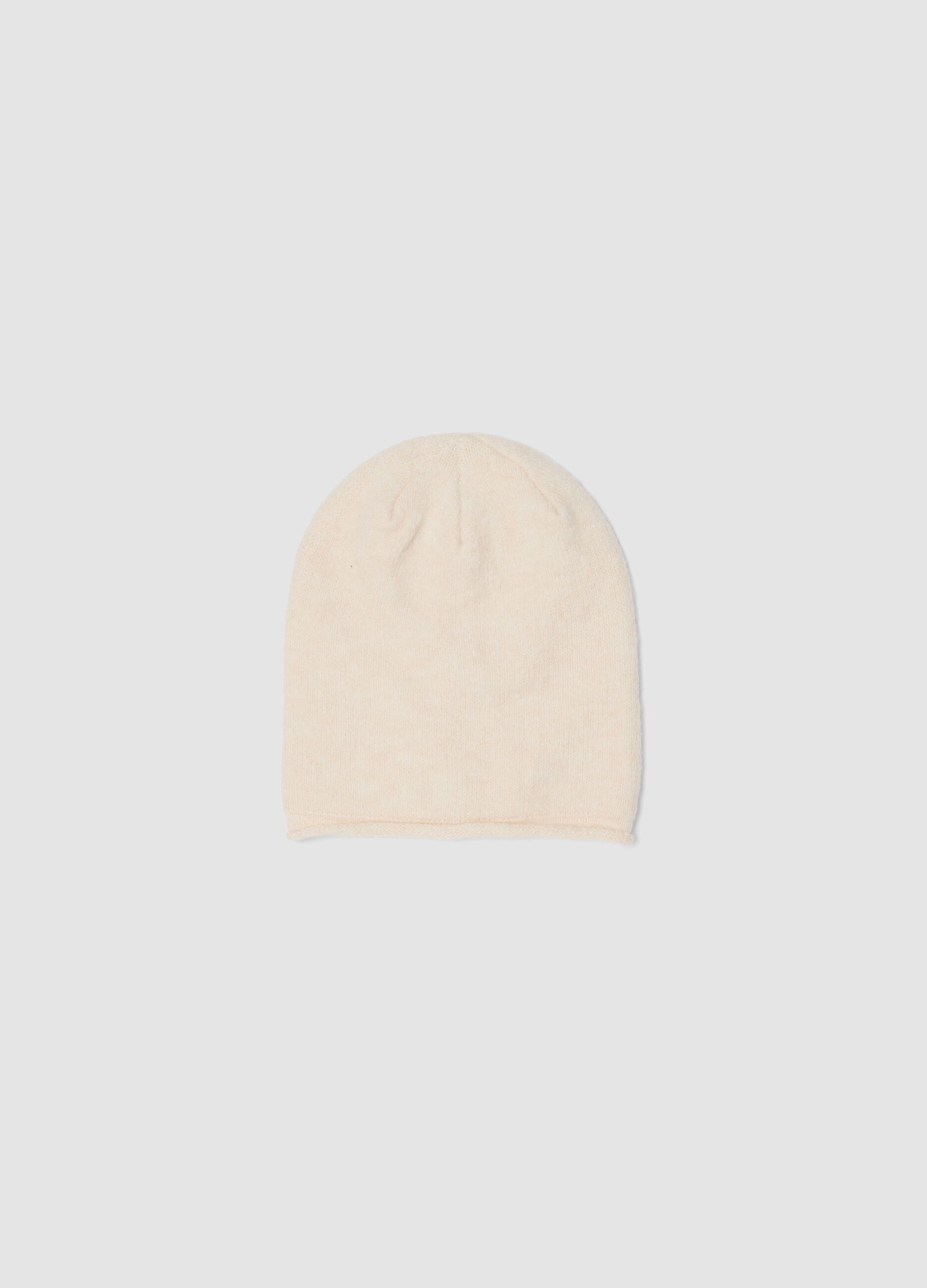 Cappello beige in tessuto elasticizzato jersey knit