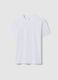 White regular fit pure cotton T-shirt_4