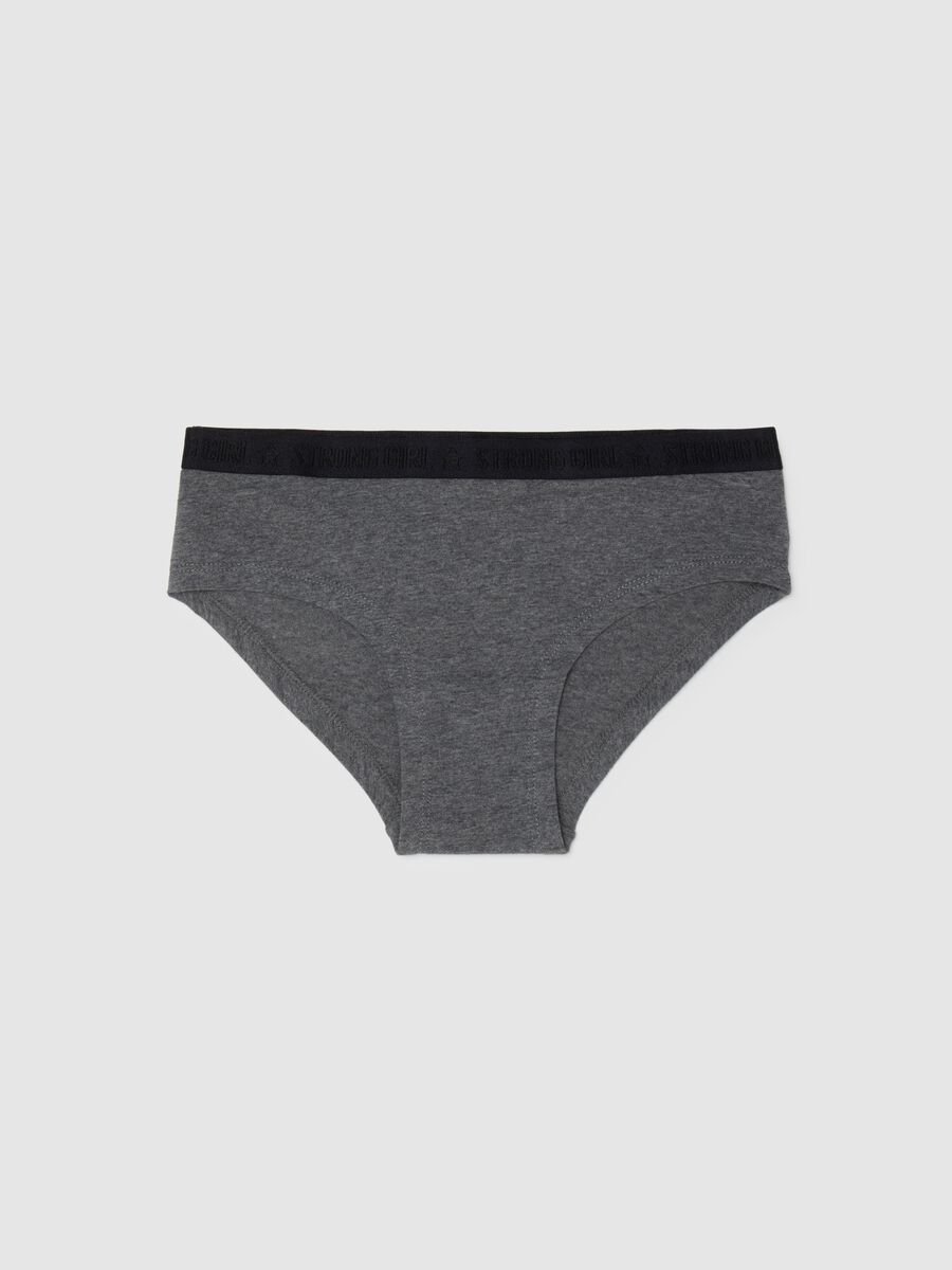 Girls' grey cotton briefs regular fit_0