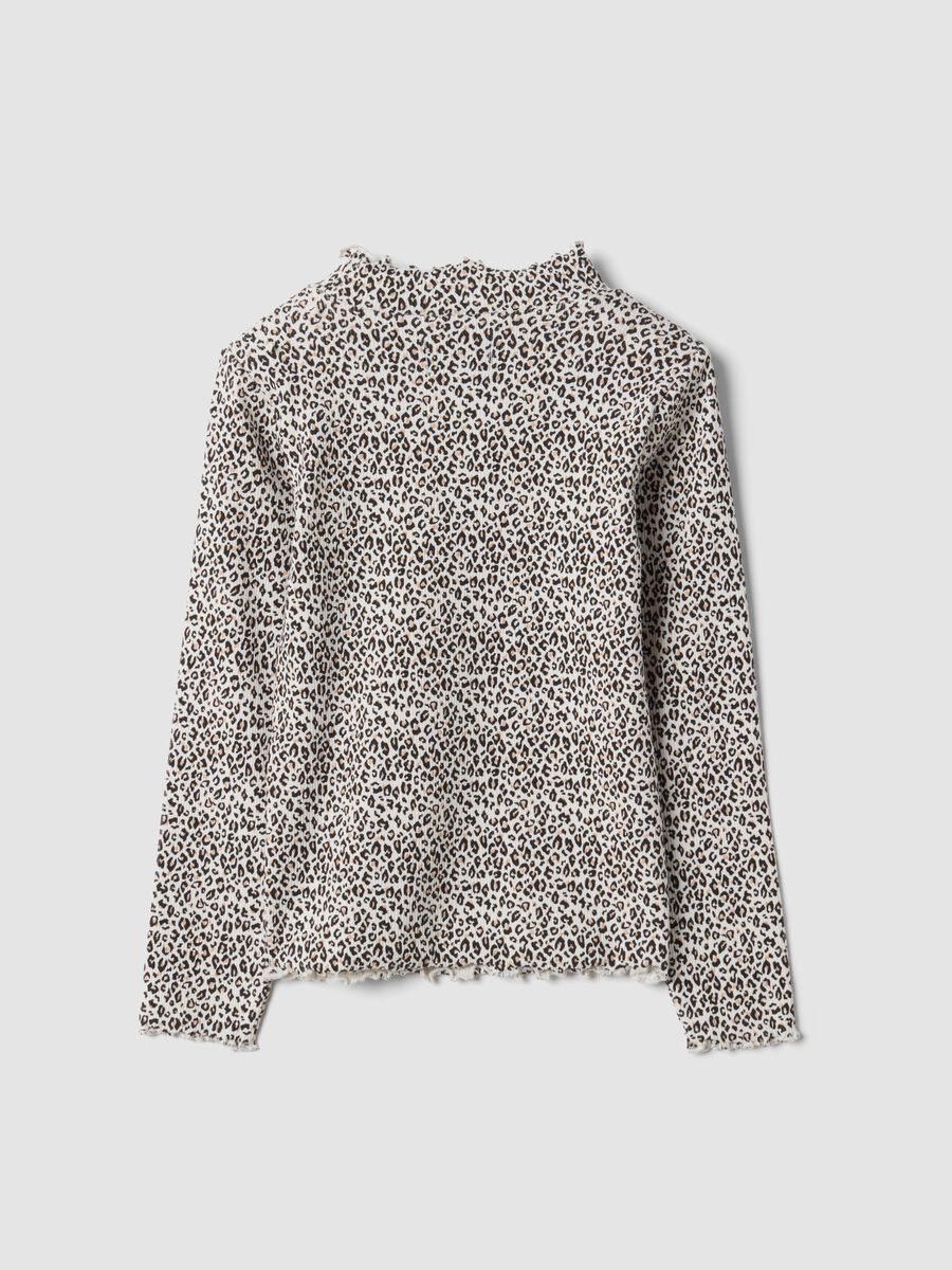 Multicolour stretch cotton T-shirt with animal print_1
