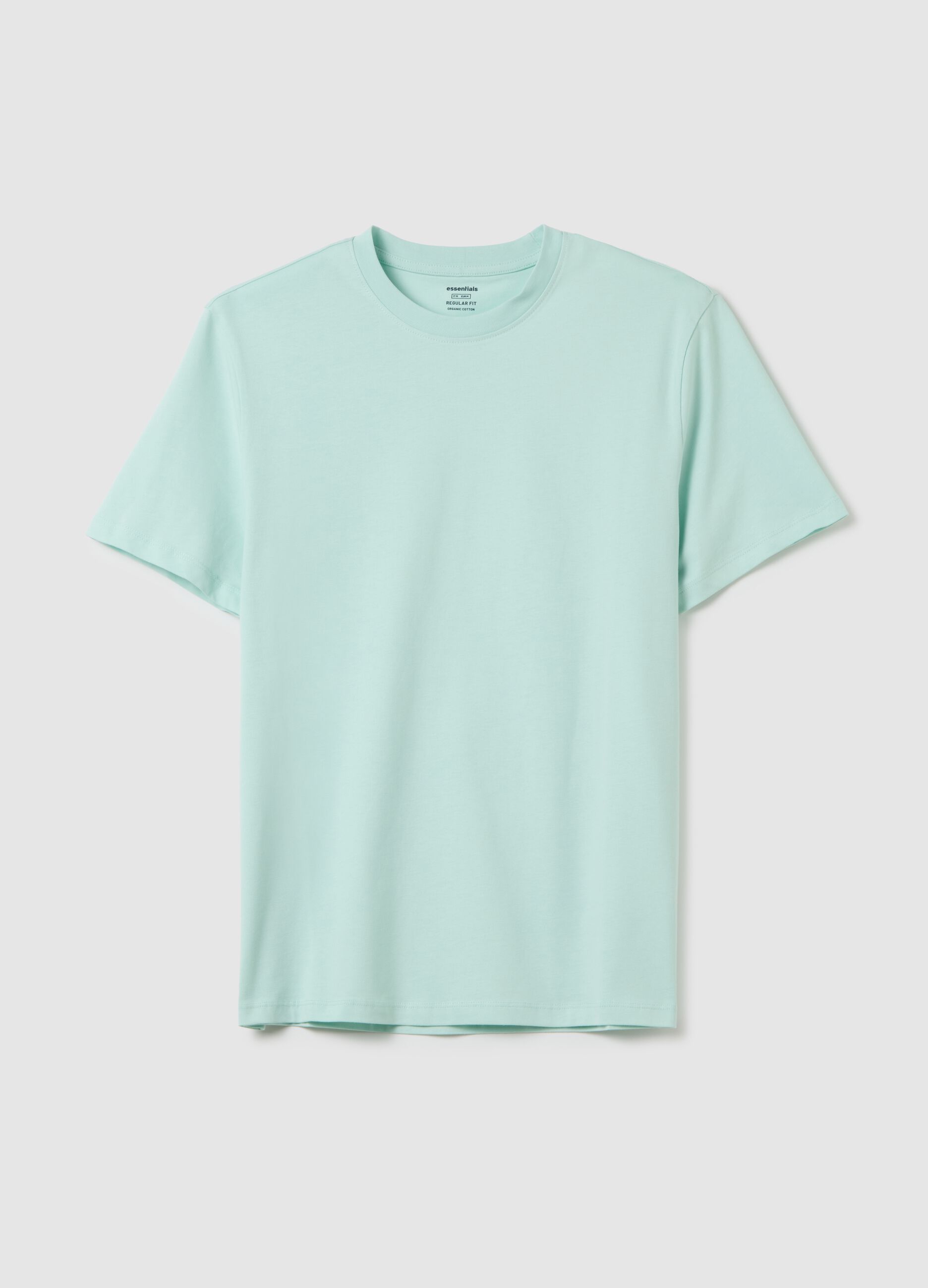 Men's pure cotton blue T-shirt with regular fit