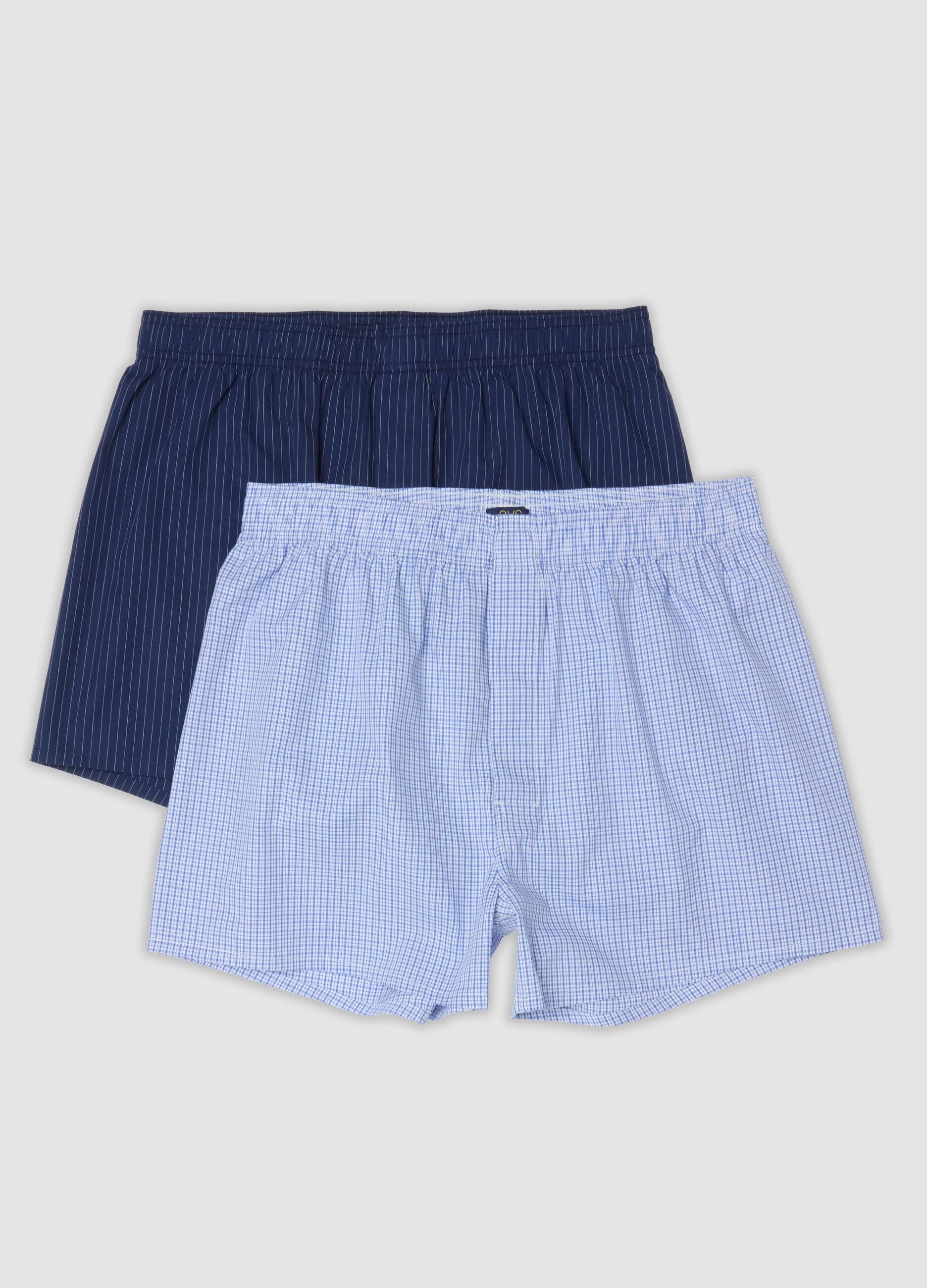 2-pack blue and light blue boxer shorts in pure organic cotton
