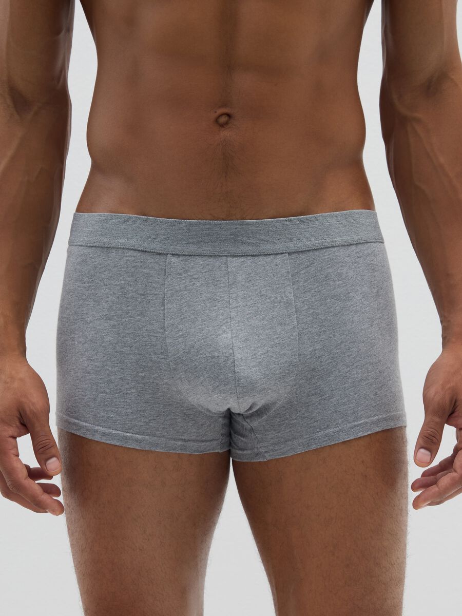 Pack of three grey pure cotton boxer shorts regular fit_1