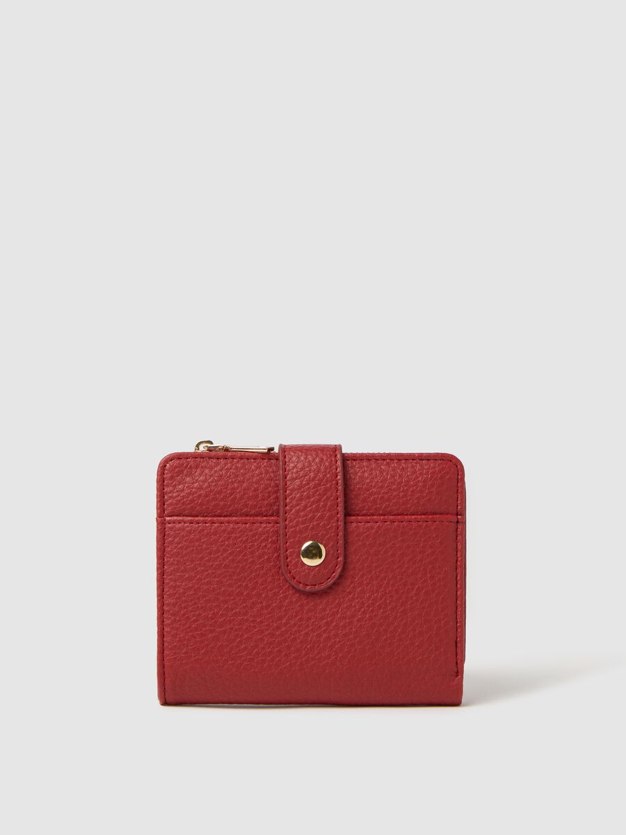 Red textured-effect wallet_0
