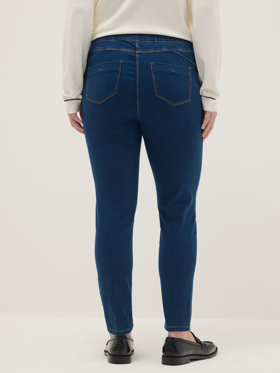 Skinny Fit Stretch Cotton Blue Trousers_2