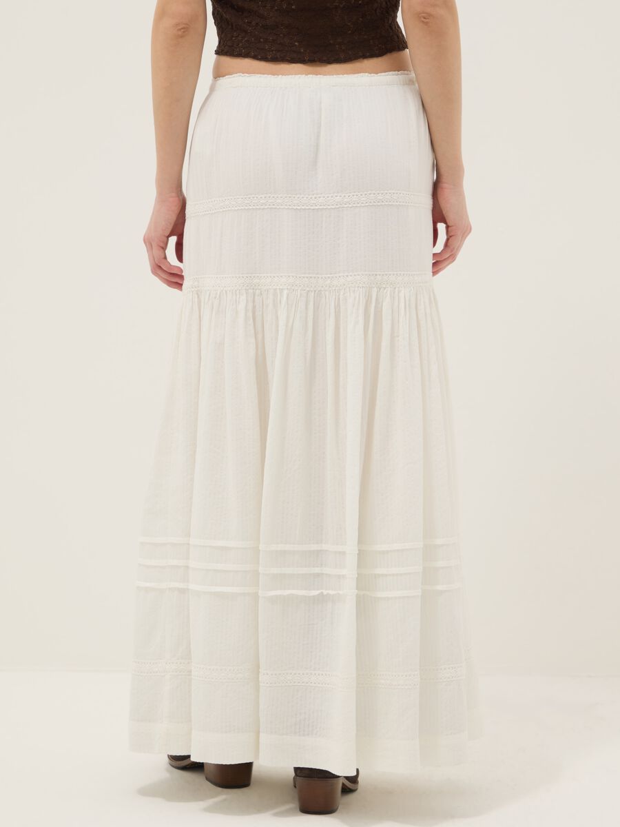 Gonna lunga in misto cotone bianca regular fit con ricami_2