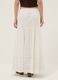 Long white mixed cotton skirt, regular fit with embroidery_2