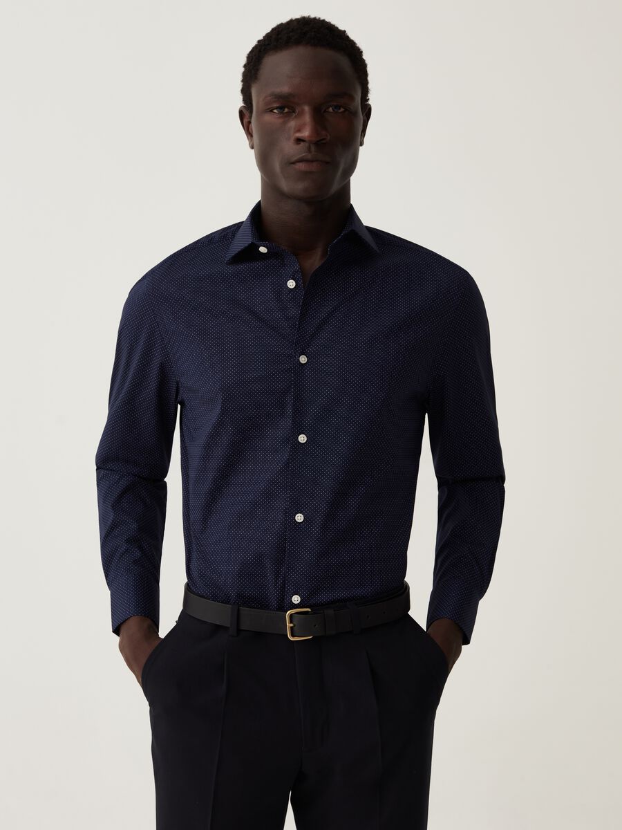 Camicia regular fit fantasia micro pois_0