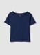 Blue pure cotton short-sleeve T-shirt_0