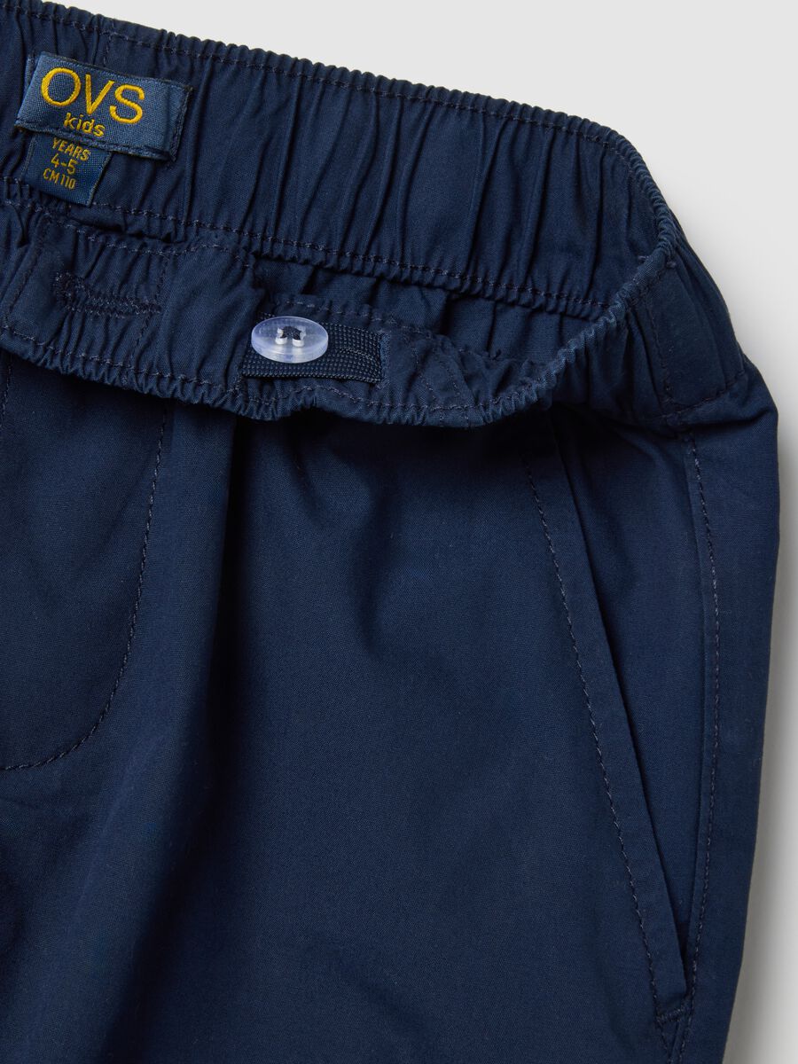 Children's regular fit blue jogger trousers in pure cotton_3