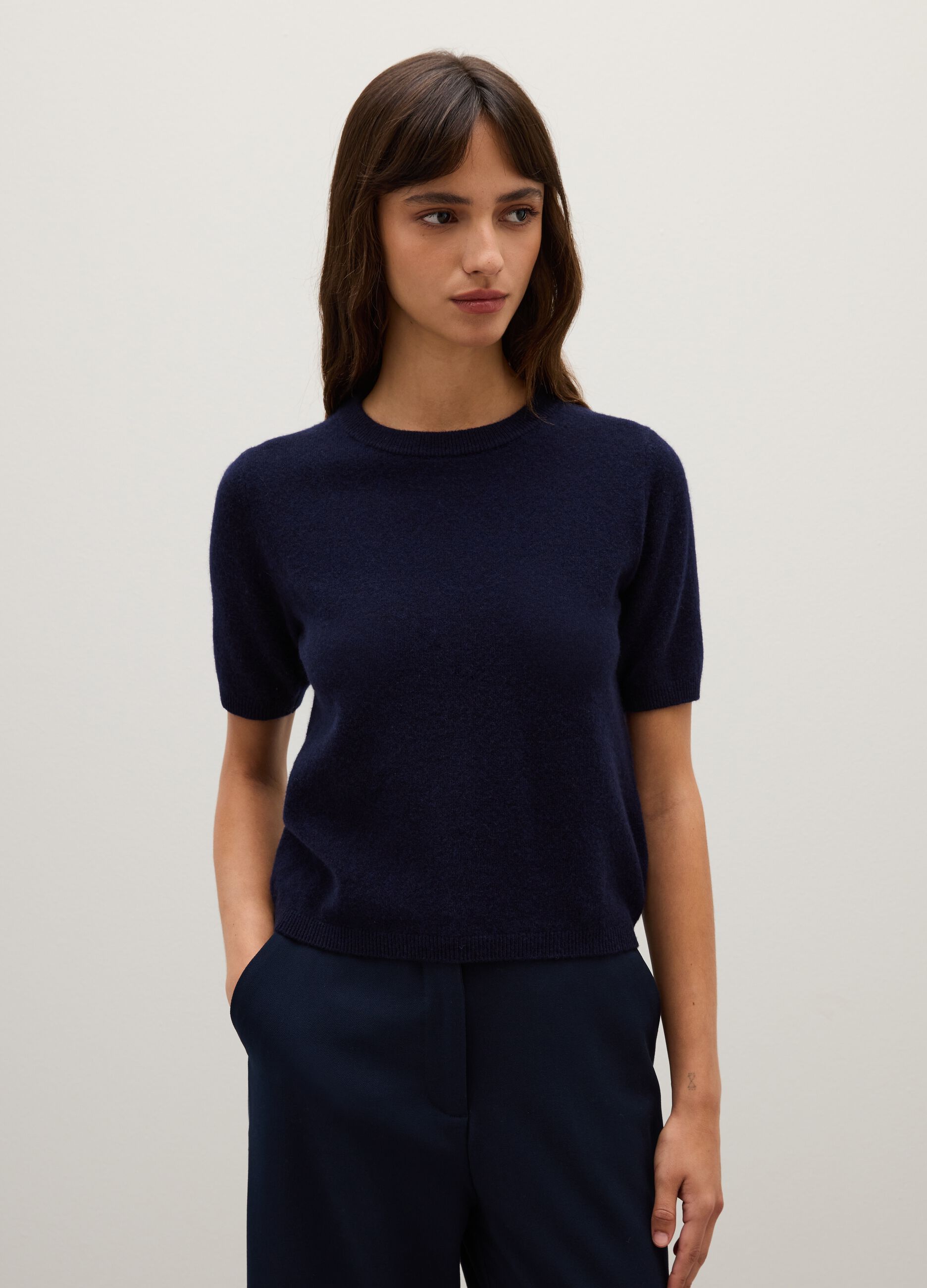 Blue pure wool sweater regular fit