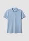 Light blue short-sleeve polo in pure organic cotton, regular fit_4