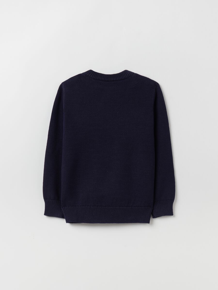 Pullover in cotone con ricamo orsetto_1