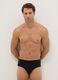 Black cotton stretch briefs with a snug fit_0