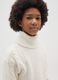 Girls' white turtleneck jumper, regular fit and knitted_2