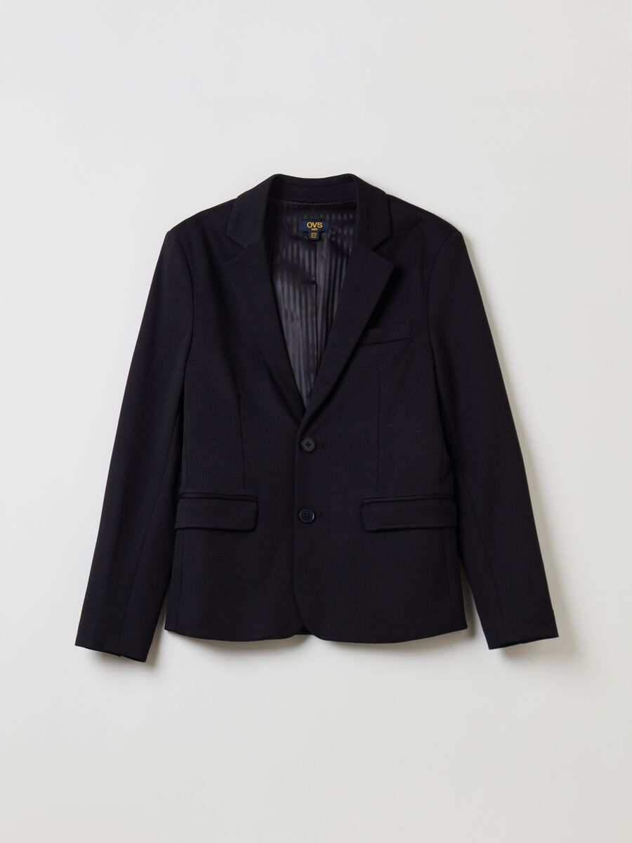 Blazer monopetto tinta unita_0