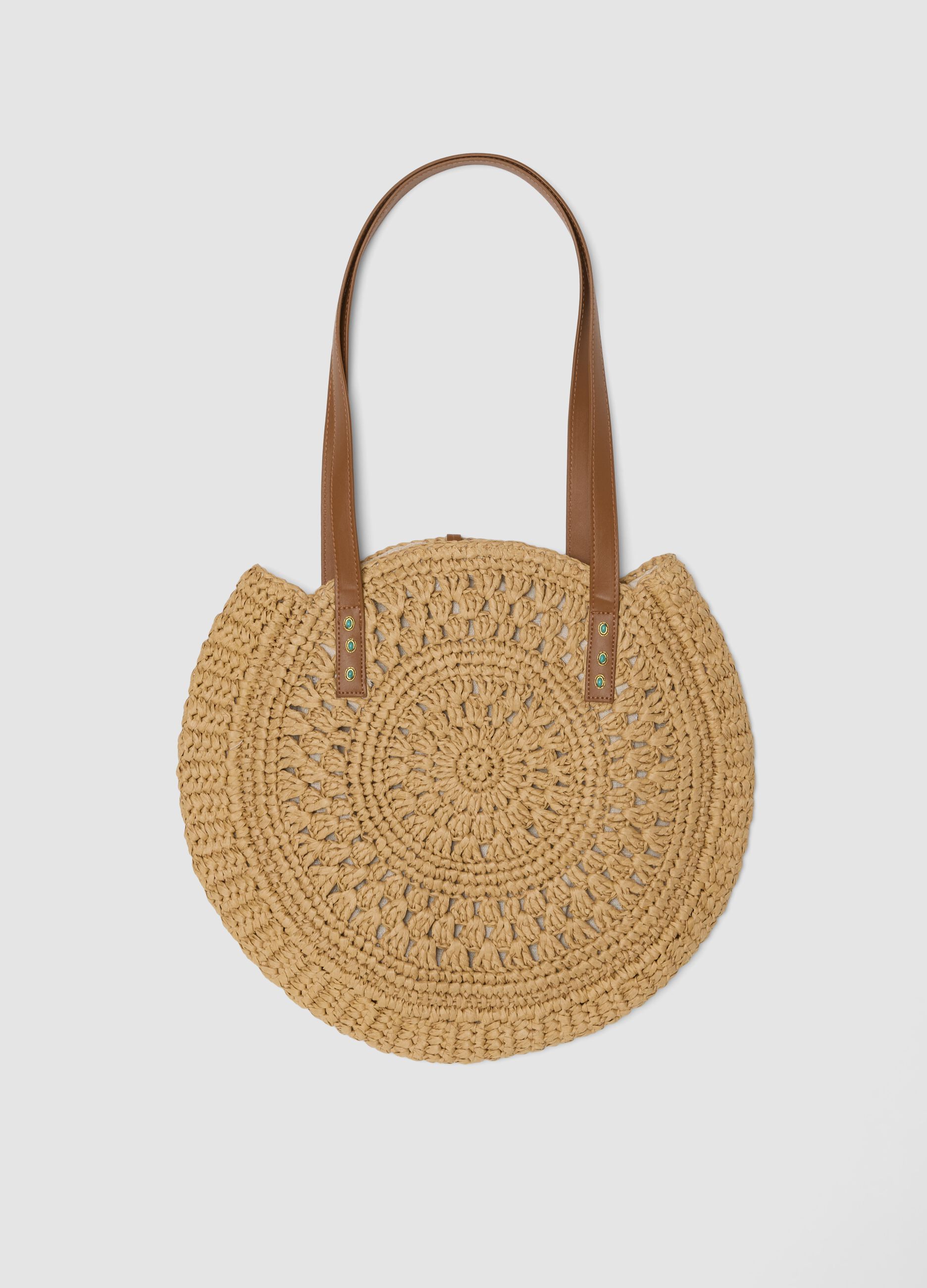 Beige paper-fibre beach bag