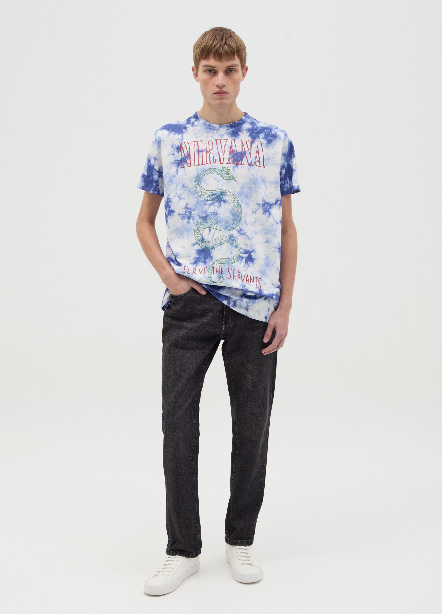 T-shirt Tie Dye stampa Nirvana