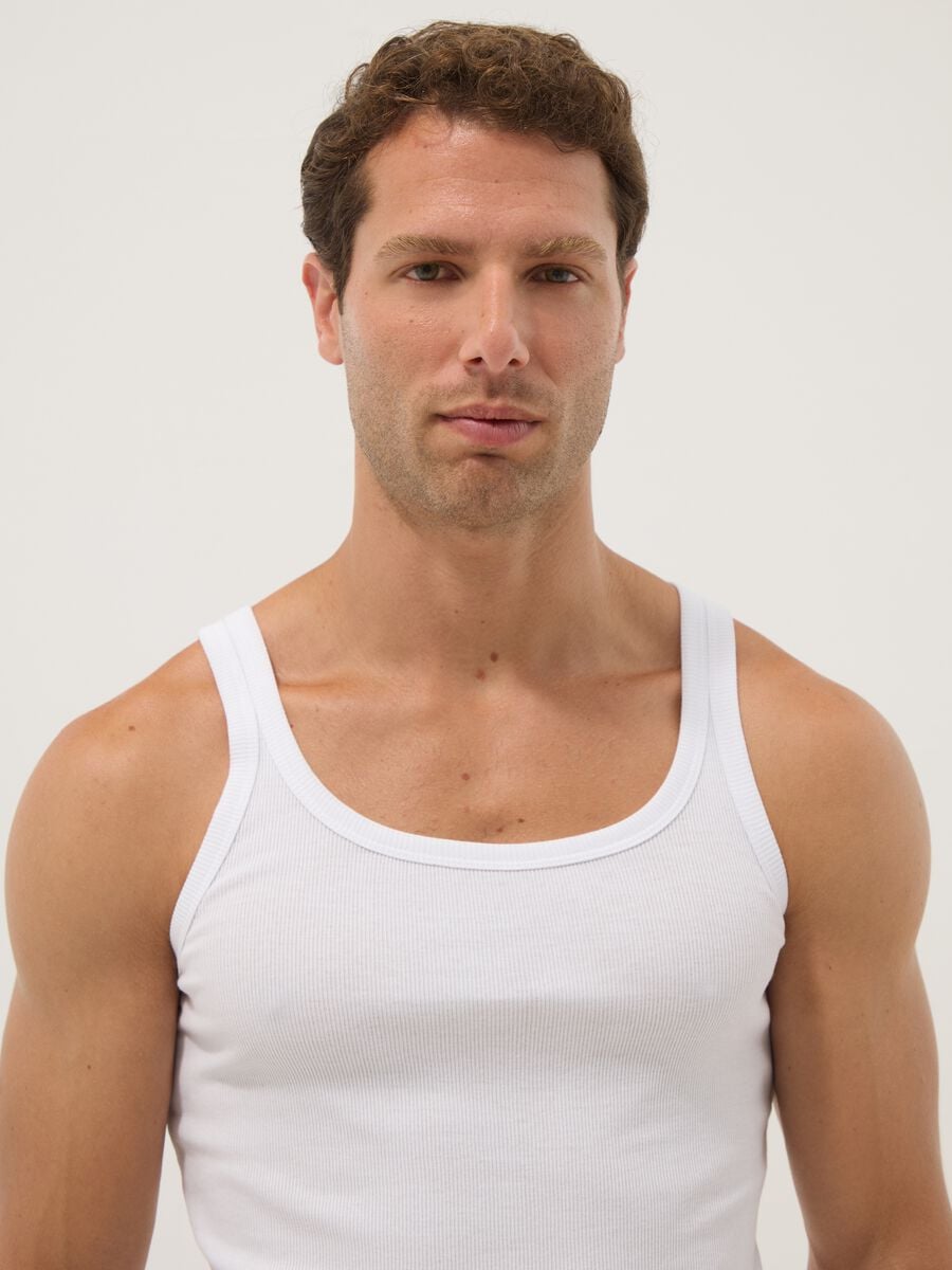 White pure cotton vest regular fit_1