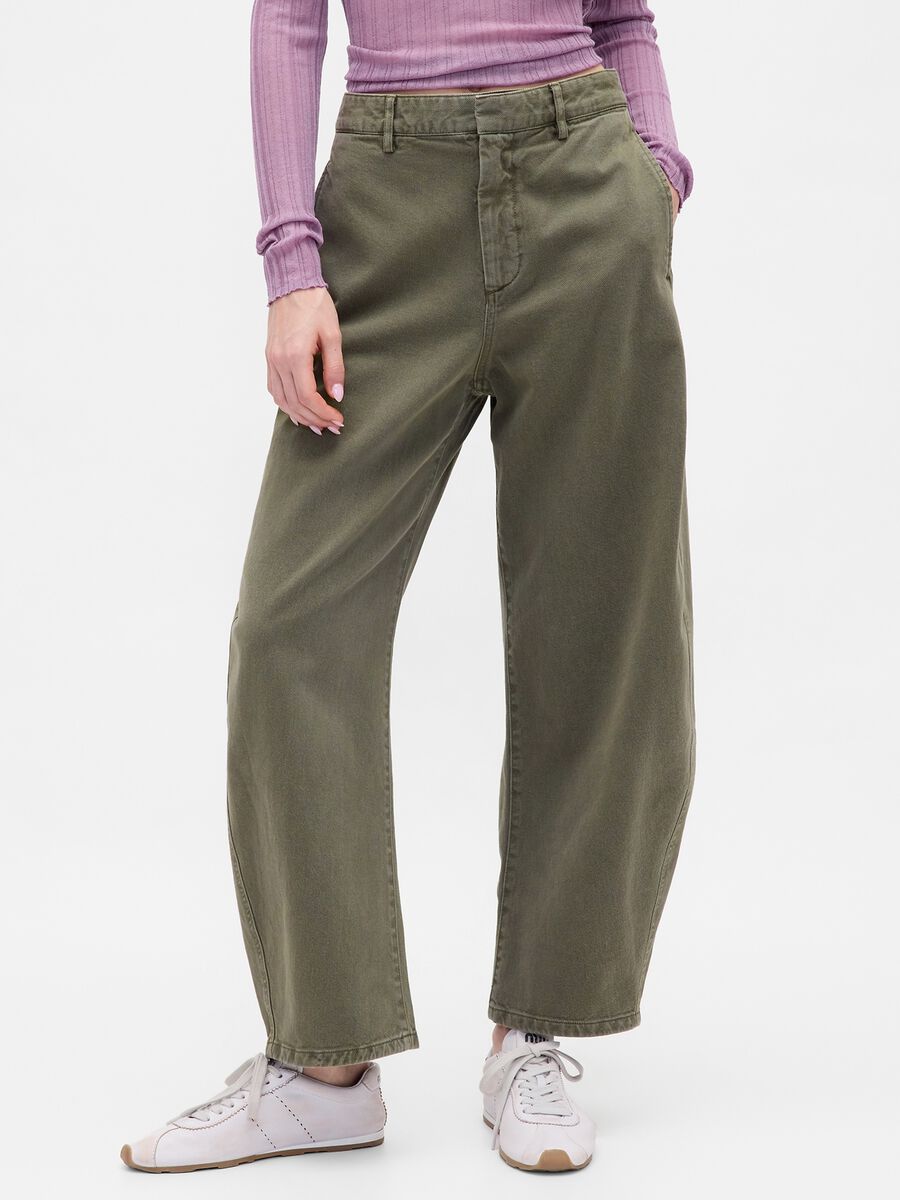 Pantaloni verde in cotone_1