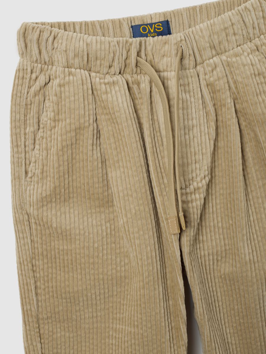 Child's Beige Regular Fit Pure Cotton Trousers_2