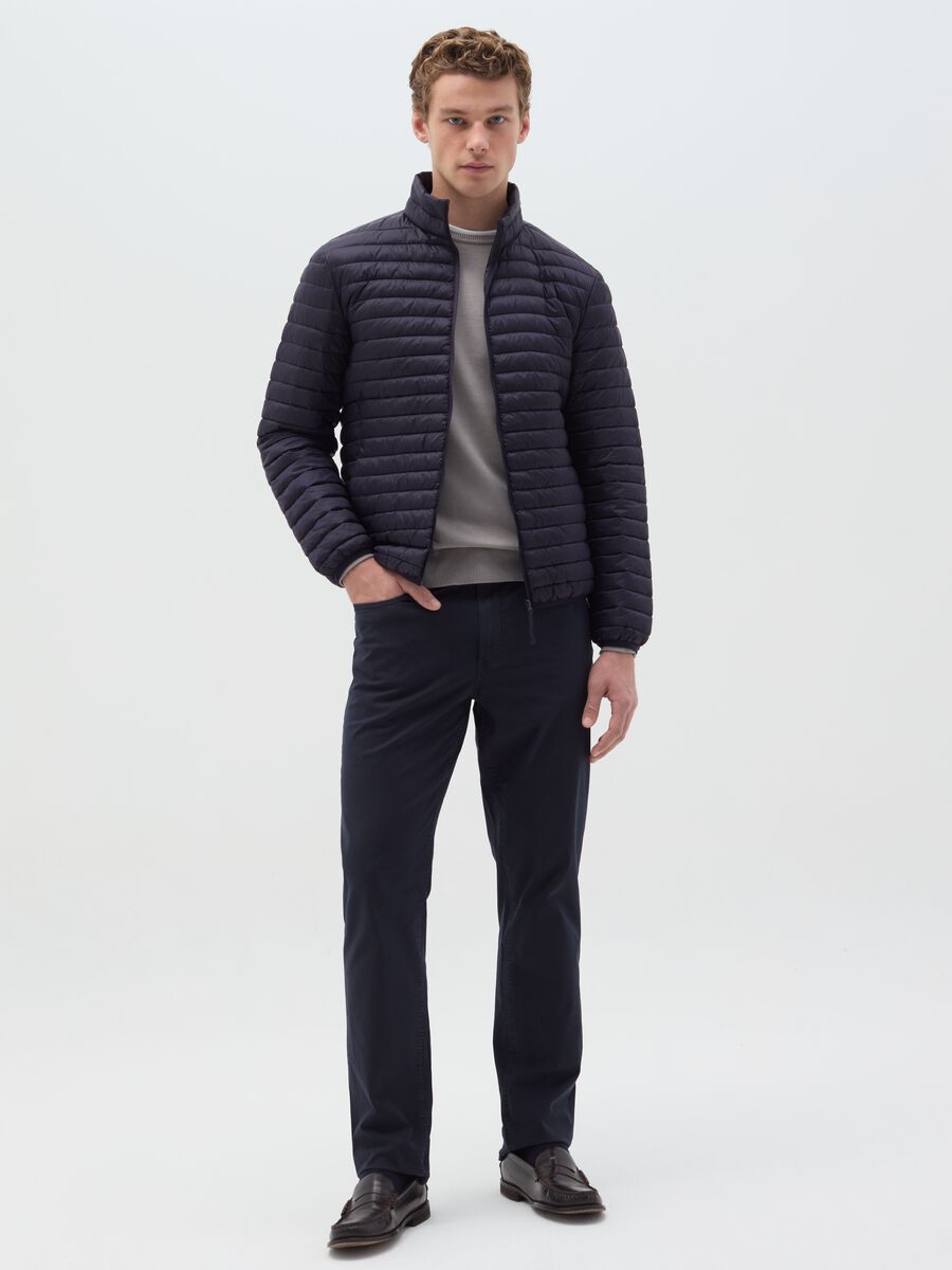 Slim-fit trousers in cotton poplin_0