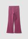 Girls&rsquo; purple flared stretch-cotton trousers with star print_0