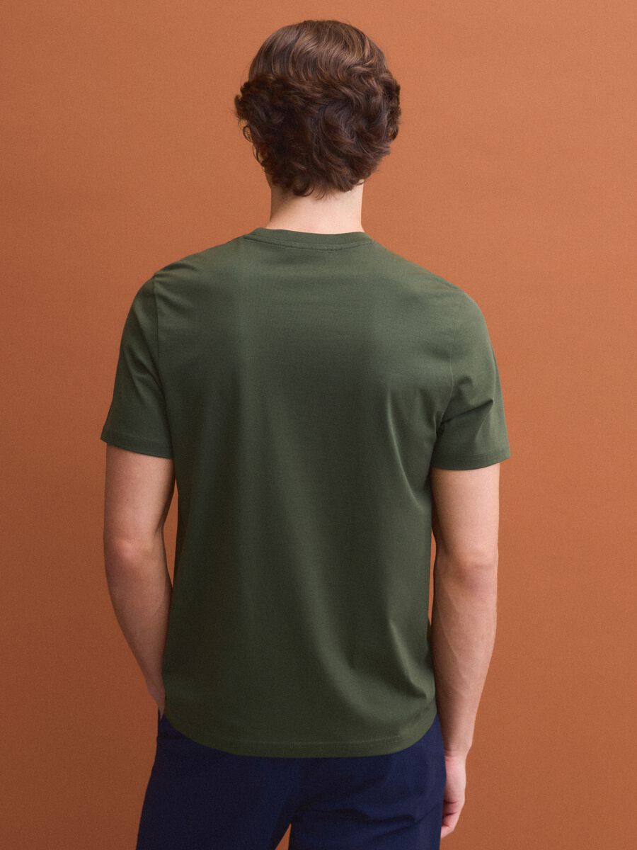 T-shirt girocollo verde in puro cotone Supima regular fit_3