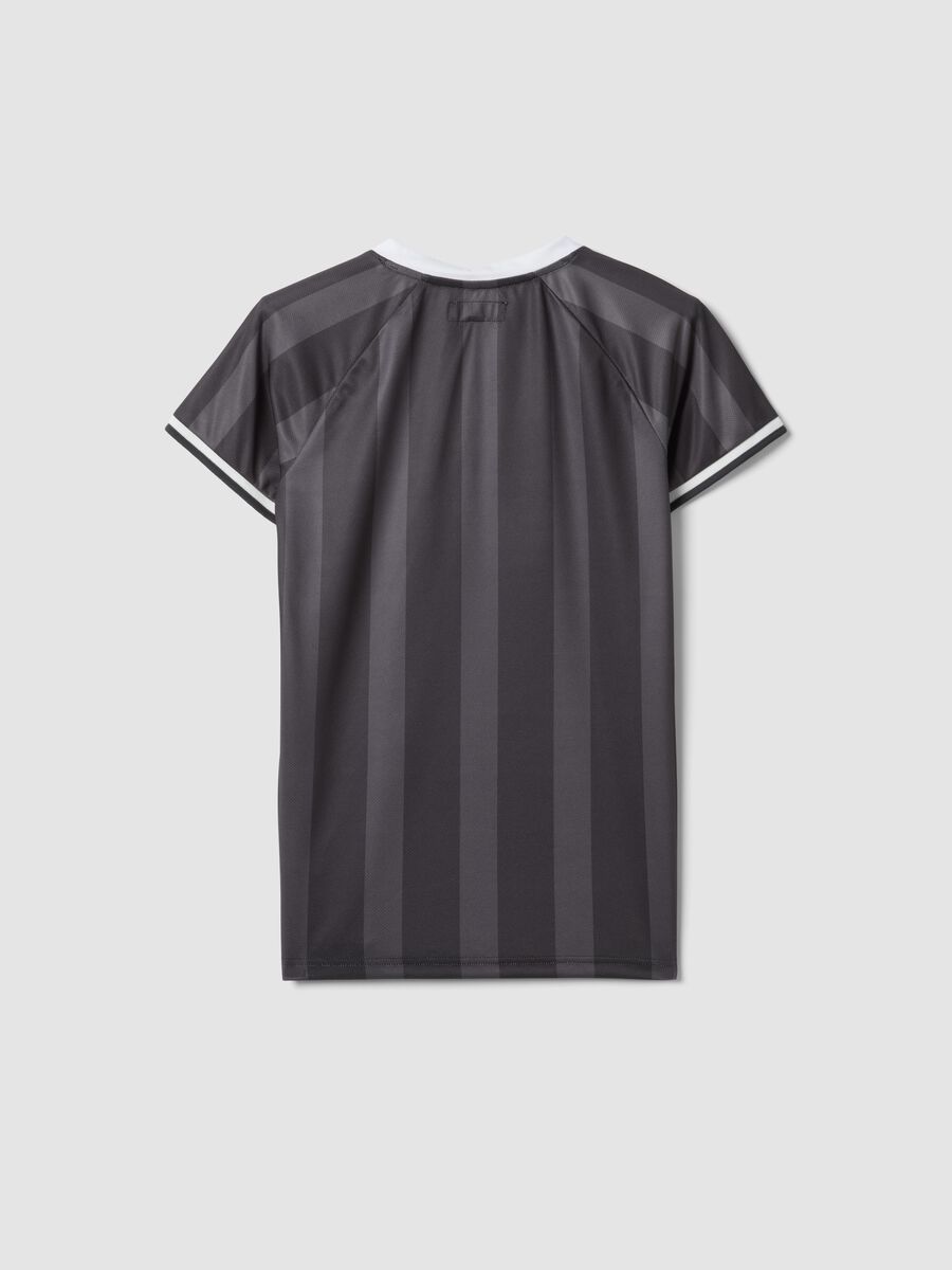 Black boys&rsquo; sporty T-shirt with vertical stripes and Jeep logo_1
