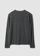 Grey marl stretch viscose crew-neck top_1