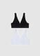 Bipack di reggiseni a triangolo in cotone elasticizzato bianco e nero_4