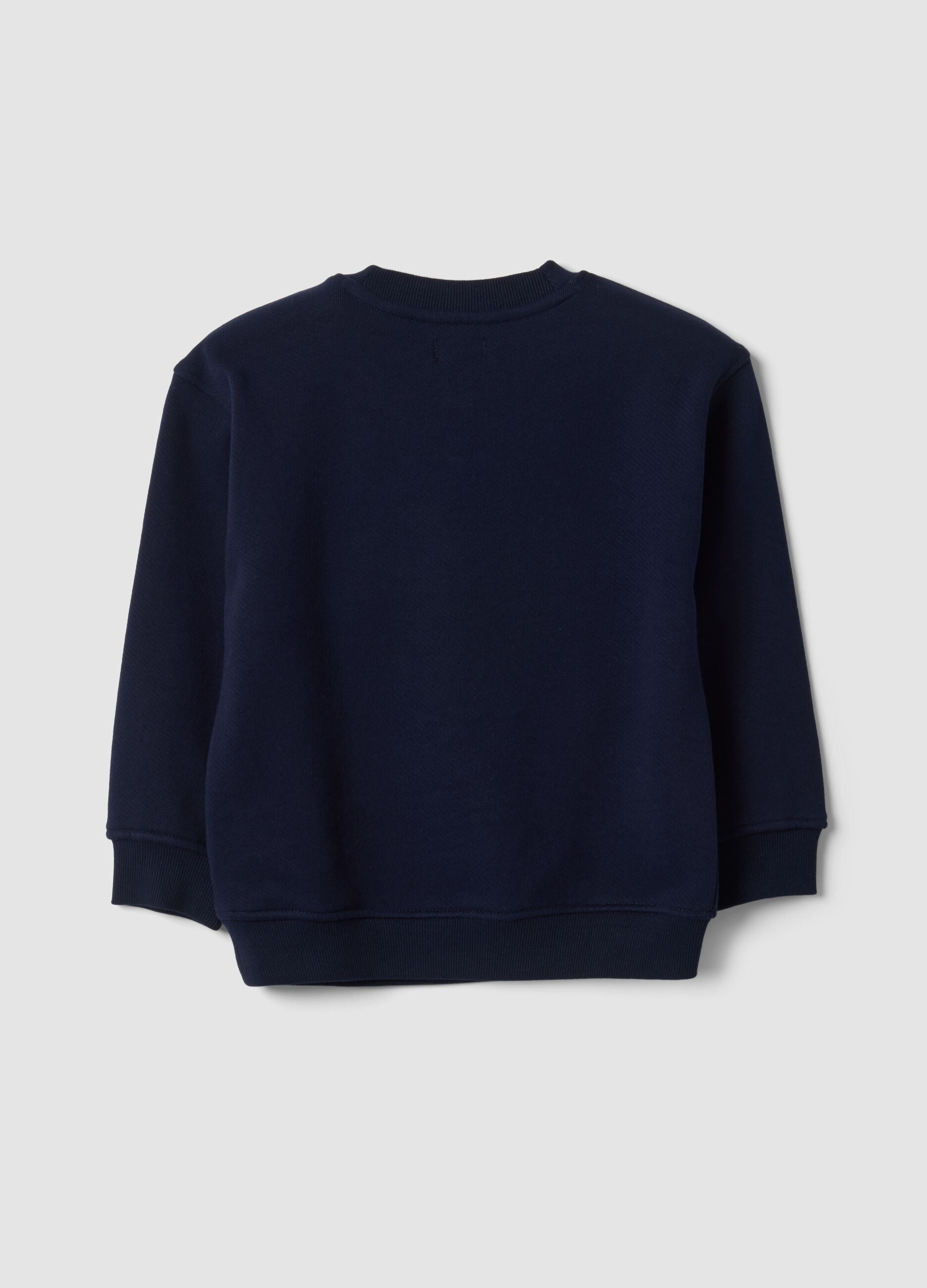 Blue oversized sweatshirt in pure organic cotton with print