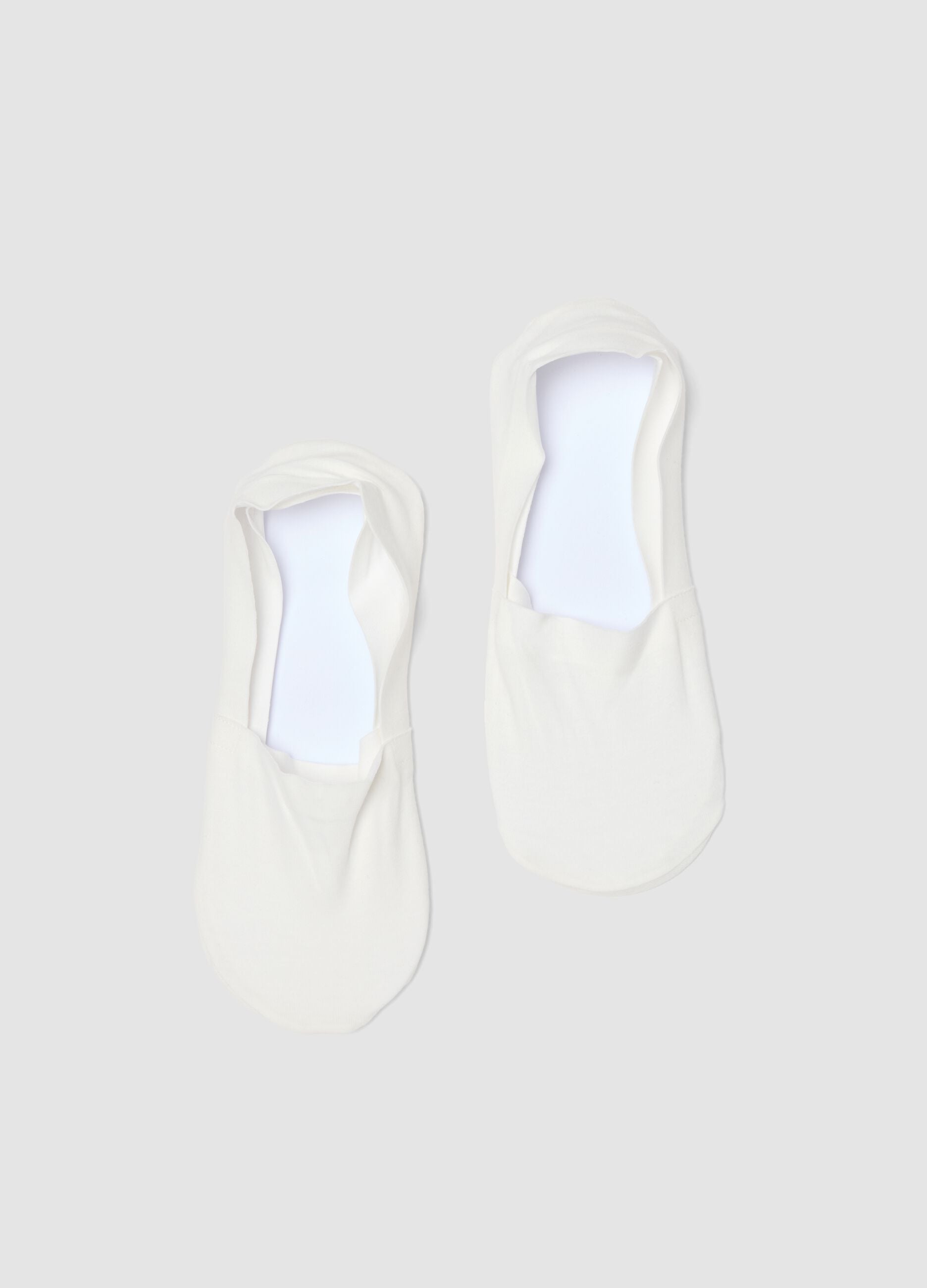 2-pack of white organic cotton invisible socks
