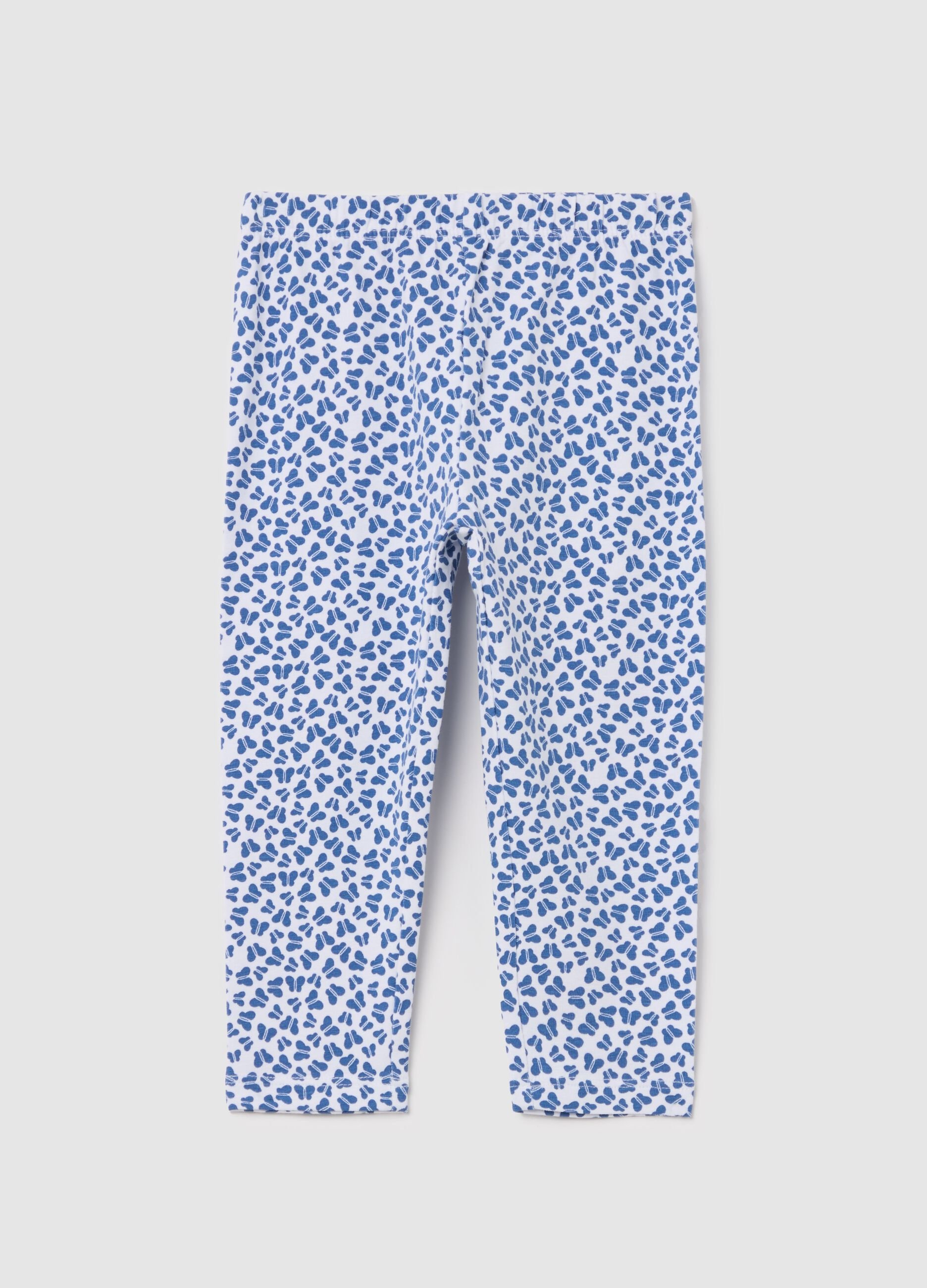 Printed stretch cotton leggings