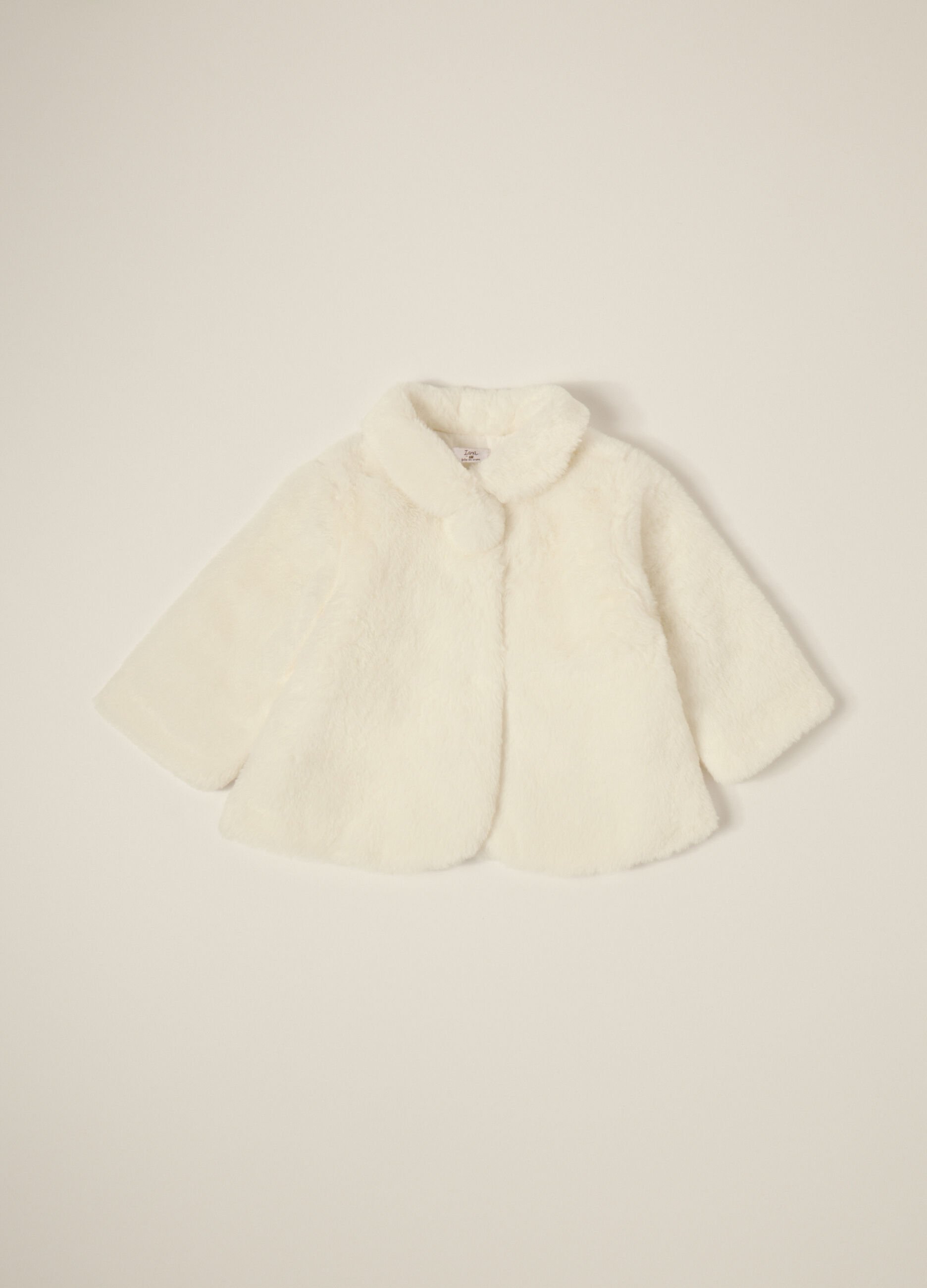 White Faux Leather Jacket for Baby Girl