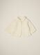 White Faux Leather Jacket for Baby Girl_0