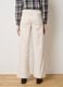 Beige stretch cotton straight fit trousers_2