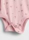 Pink cotton bodysuit with floral pattern_3